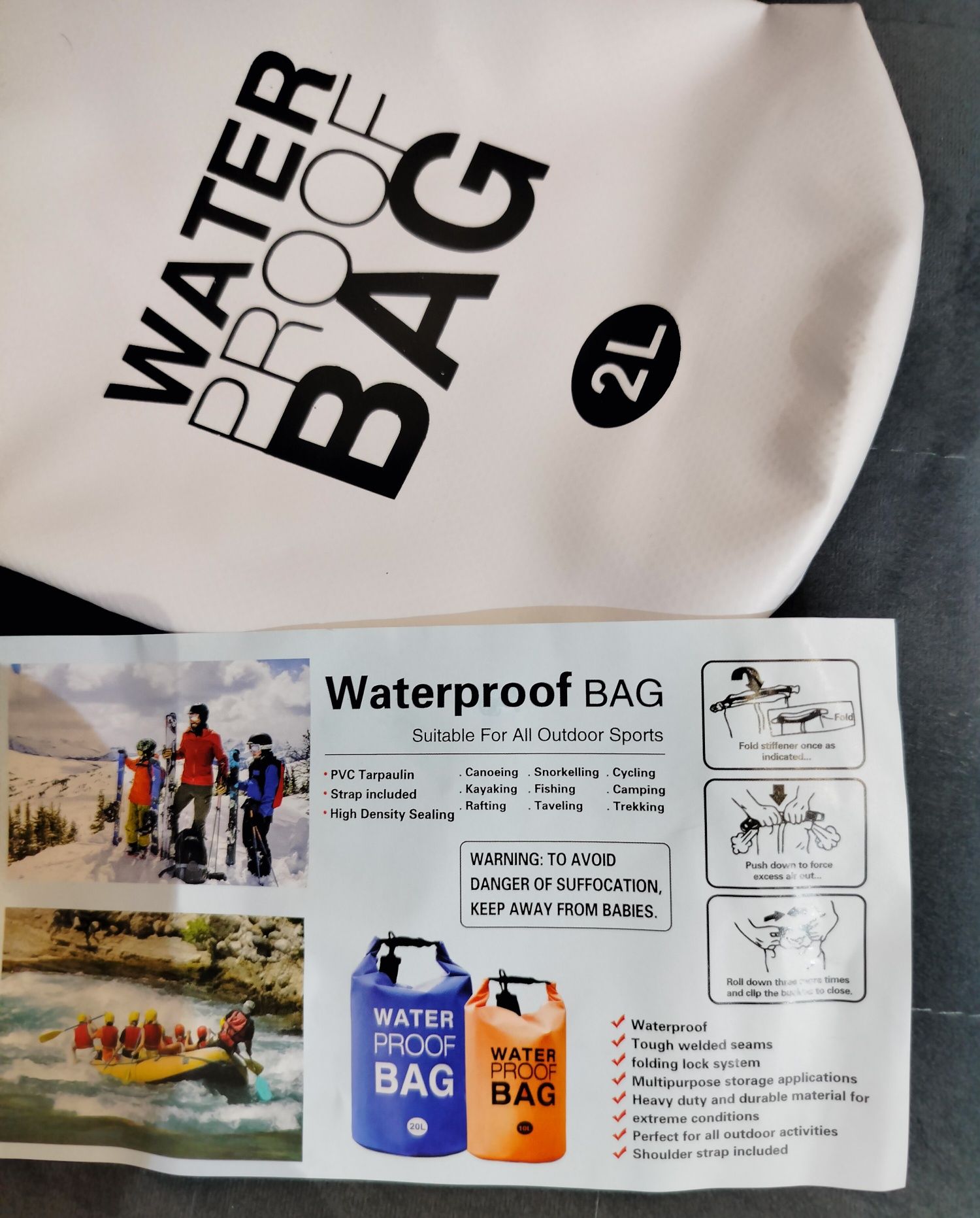 Waterproof bag wodoszczelny worek 2L, wodoodporny pokrowiec