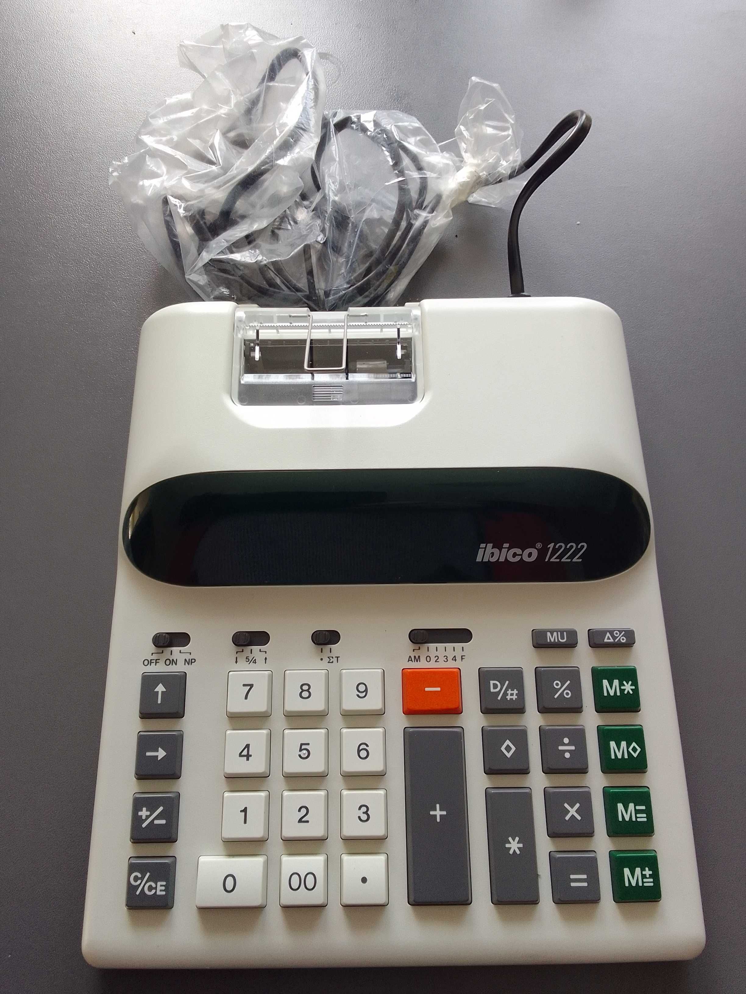 Kalkulator biurowy IBICO 1222 z drukarką + 4 rolki papieru NOWY Tanio!