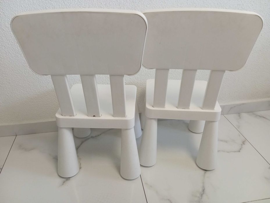 Krzesełko dziecięce białe MAMMUT - 2 sztuki