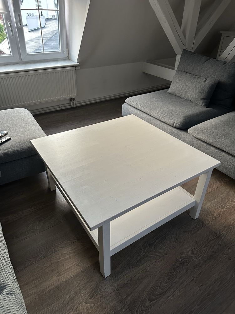 Stolik kawowy HEMNES 90x90 cm biała bejca