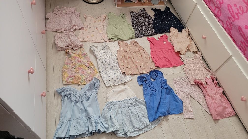 Sukienki na lato 11 SZTUK  h&m 80, zestaw ubranek na lato 80 h&m