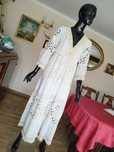 %Italy_Y.TWO woman_sukienka BOHO_haft_falbany + pasmanteria_ecru - S/L