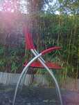 Calligaris Chair fotel krzesło Atomic włoskie czerwone skóra metal