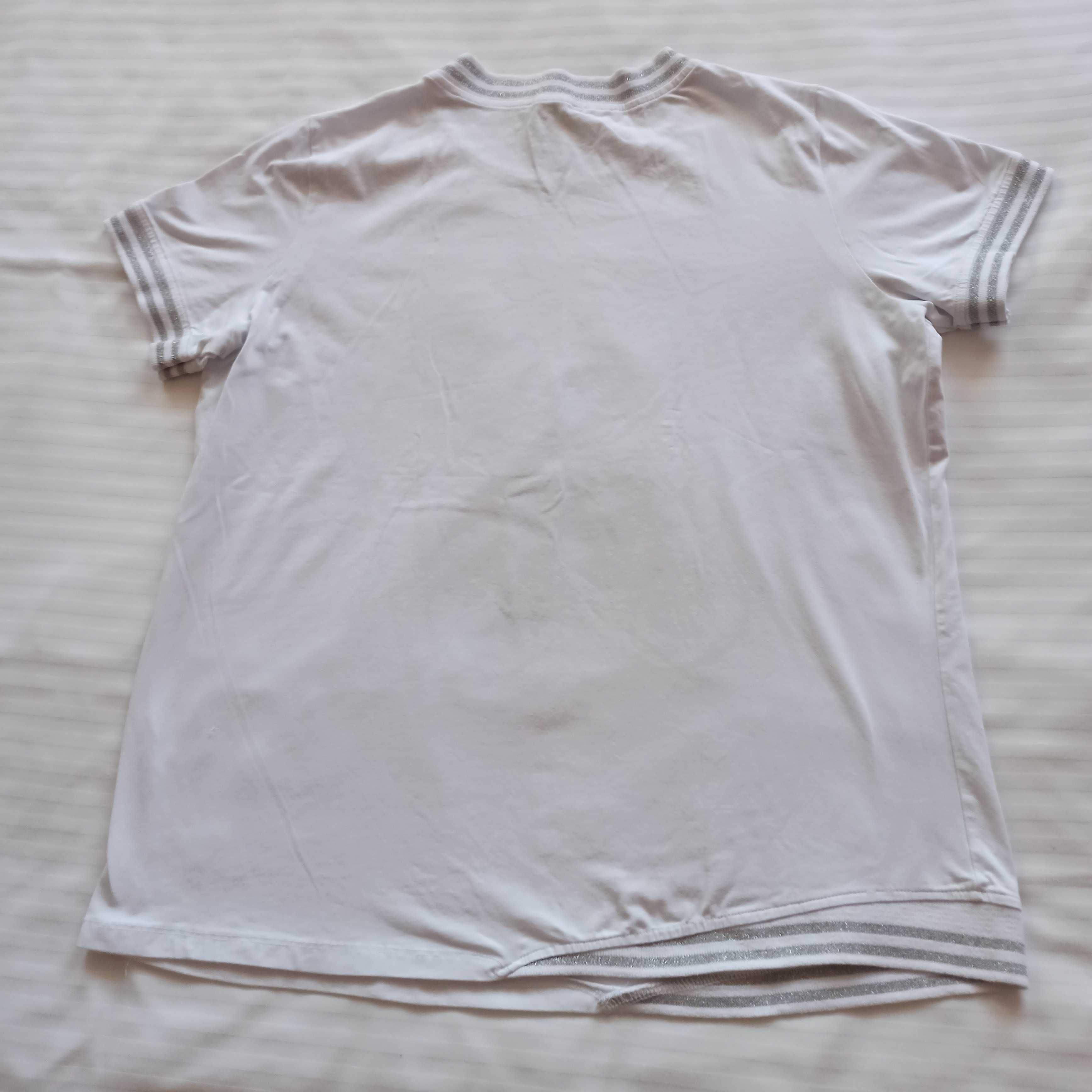 Biała bluzeczka t-shirt miś z cekinów
