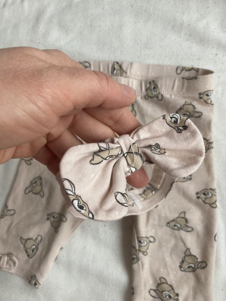 Zestaw legginsy rybaczki i opaska Jelonek Bambi 2-4 mies 63 cm. H&M