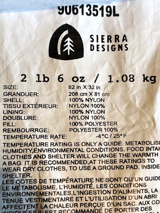 Śpiwór Sierra Designs SYNTHESIS 35 / L - stan BDB+