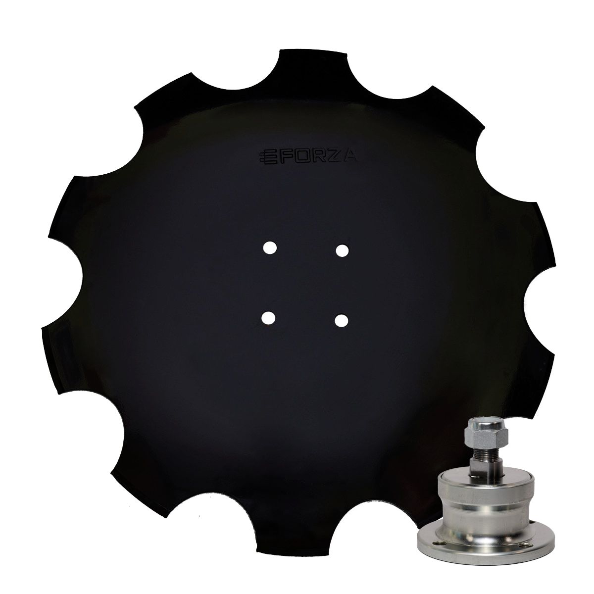 Talerz uzębiony 510 mm x 3,5 mm, 4 otwory, stal spręż + Piasta 4 otw