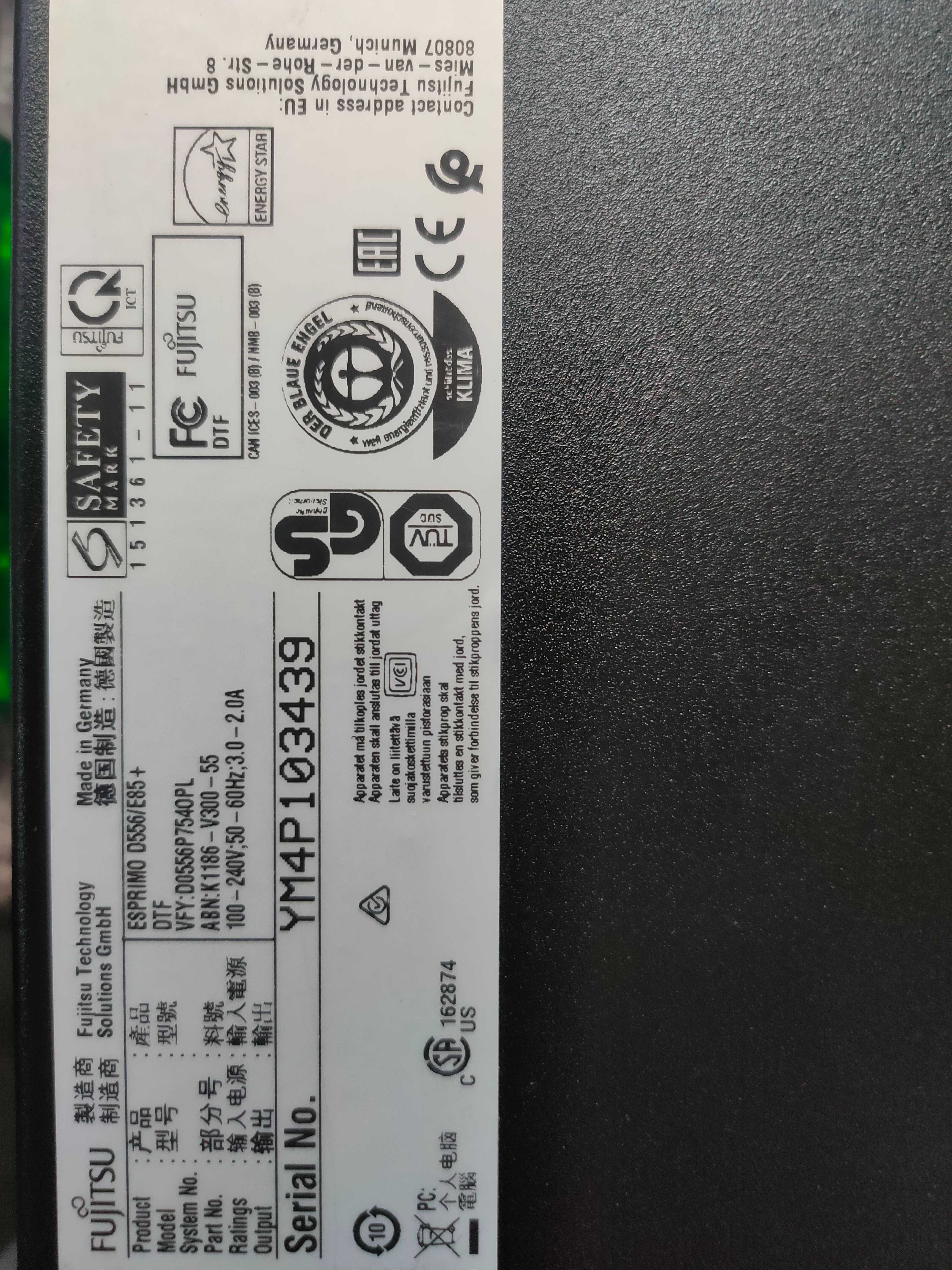 Komputer Fujitsu D556 i5-6500 8GB 240SSD WIN10/11