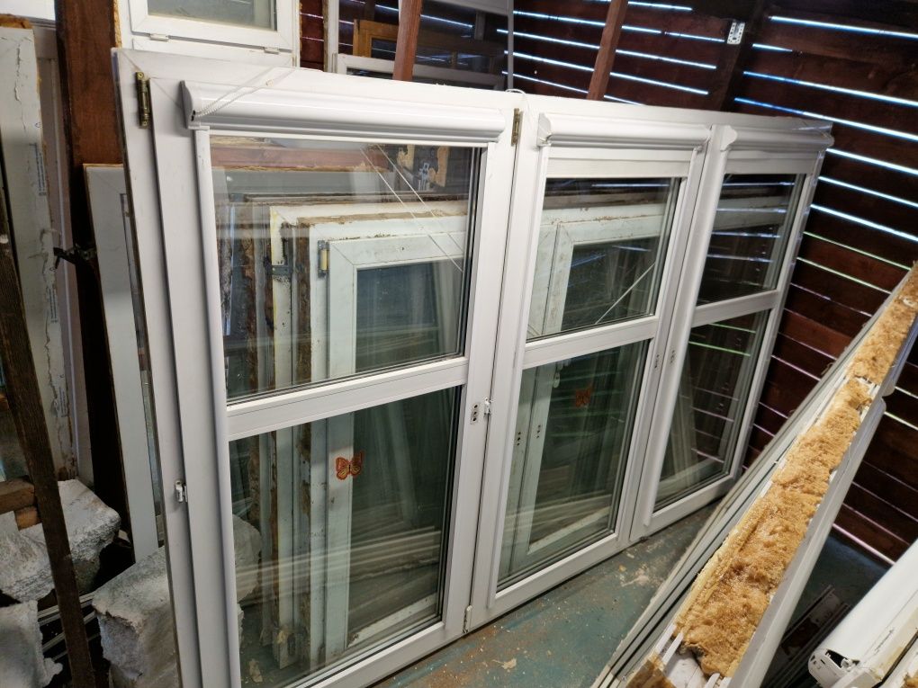 Okna 259x174 pcv z demontażu 233x143  7szt.230x146