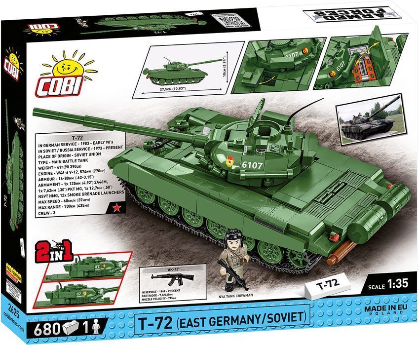 Klocki Cobi 2625 Czołg T-72 East Germany/Soviet Armed Forces 680 El