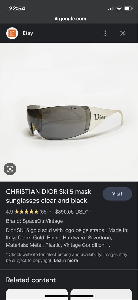 óculos dior ski 5 vintage