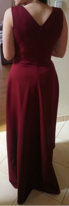 Elegancka Suknia - długa bordowa rozmiar 36