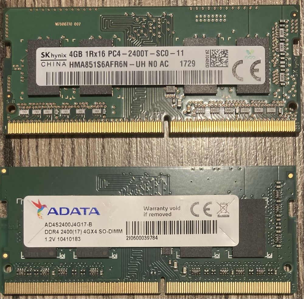 RAM DDR4 SODIMM do laptopa | 2x 4Gb | 2400 |Adata, SKhynix | komplet