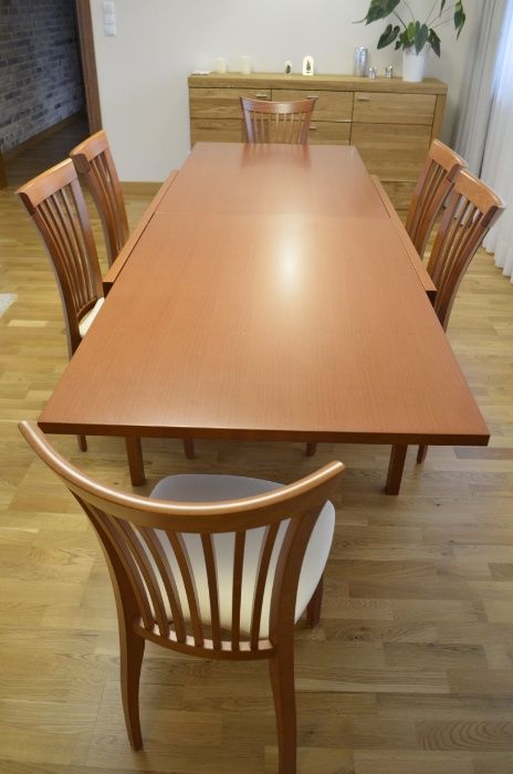 Włoski drewniany stół pechino + 6 krzeseł (Ideal Sedia)