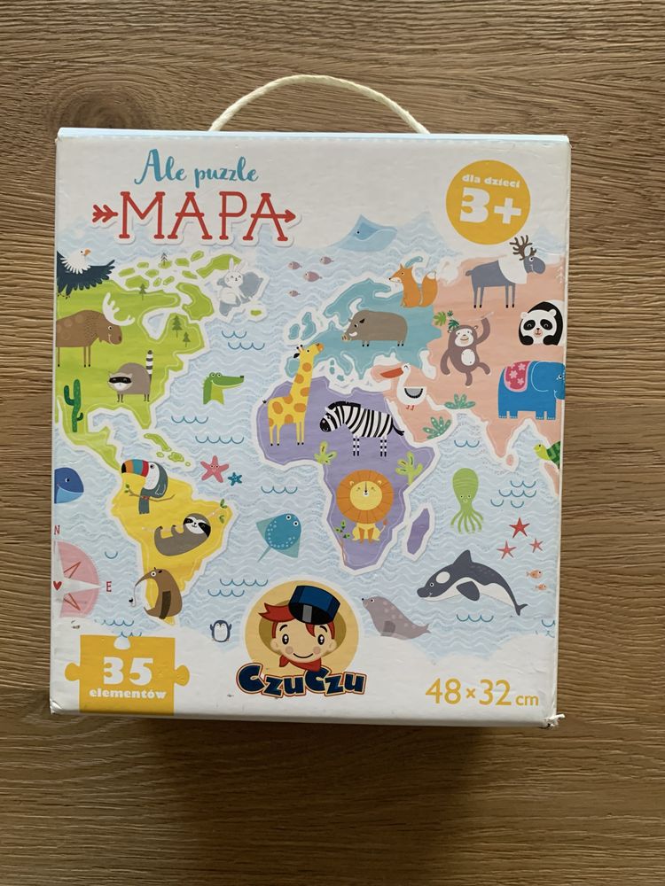 Puzzle czu czu dinozaury i mapa świata
