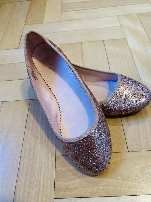 Baleriny brokatowe H&M  rozmiar 37