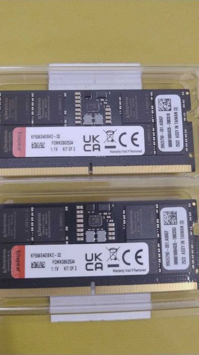 Kingston SODIMM DDR5 32GB (2x16GB) 5600Mhz CL40 KF556S40IBK2-32