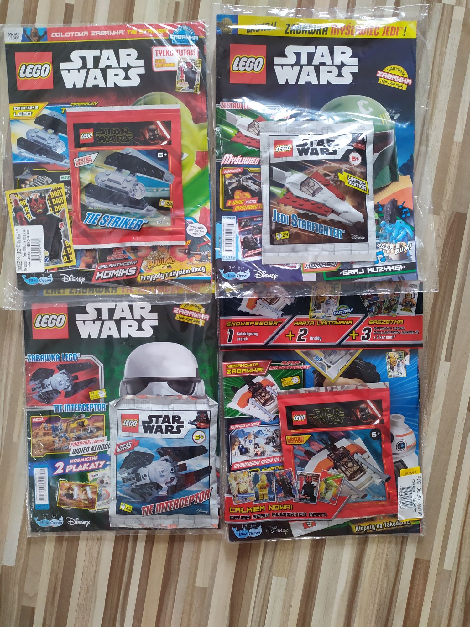 Cztery gazetki LEGO Star Wars + klocki