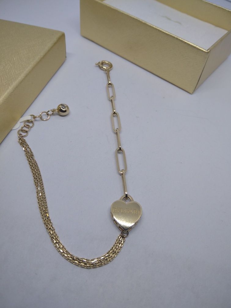 Złota piękna bransoletka z napisem złoto 585  20 cm  346