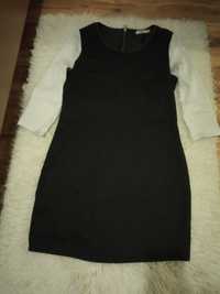 Sukienka czarna z białymi rękawami rozmiar duże s lub m