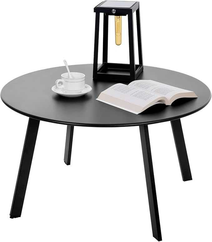 Stolik ogrodowy okrągły metalowy 70x40cm czarny
