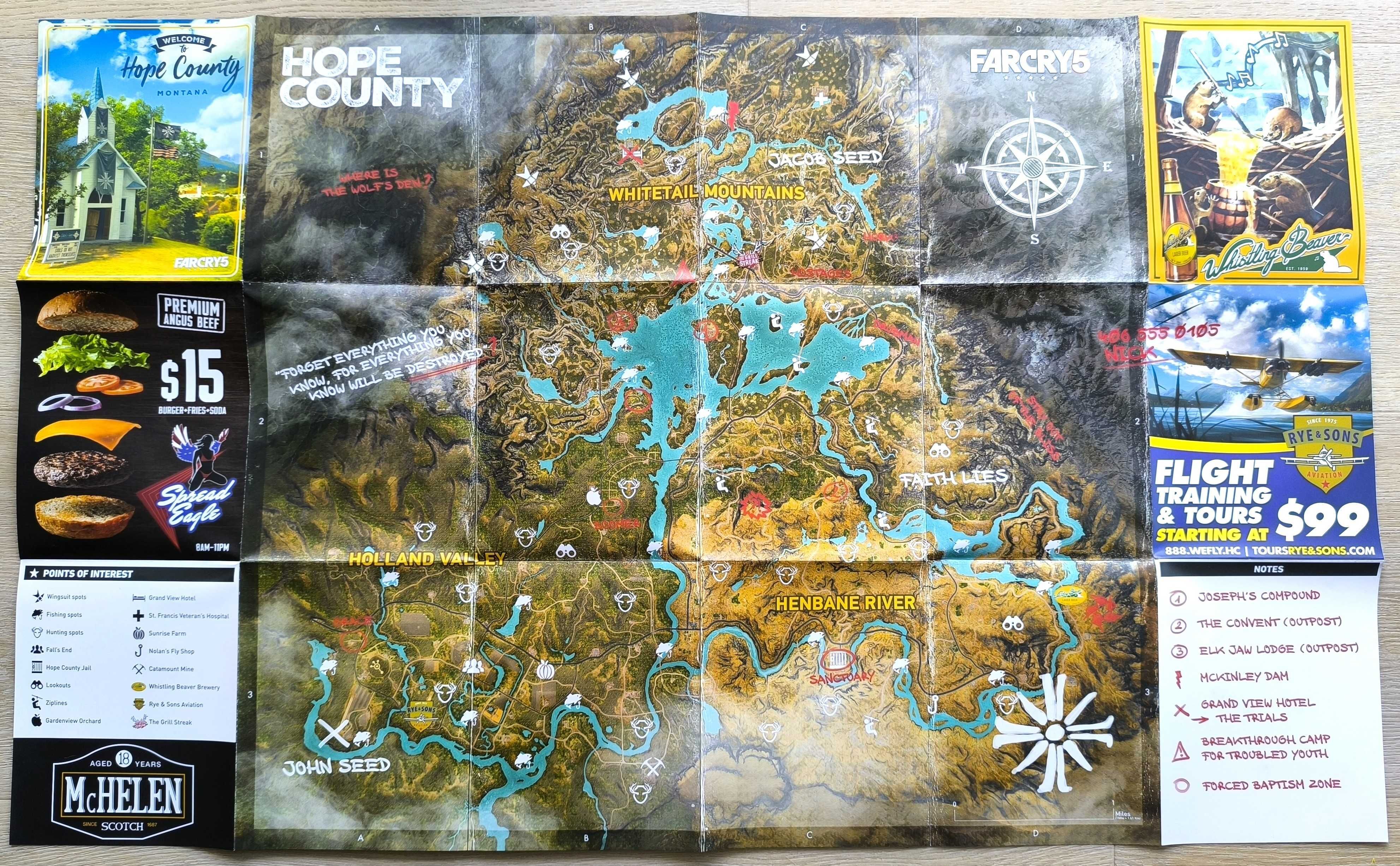 Far Cry 5 - Kolorowa Kolekcjonerska Mapa Houpe Country / Plakat
