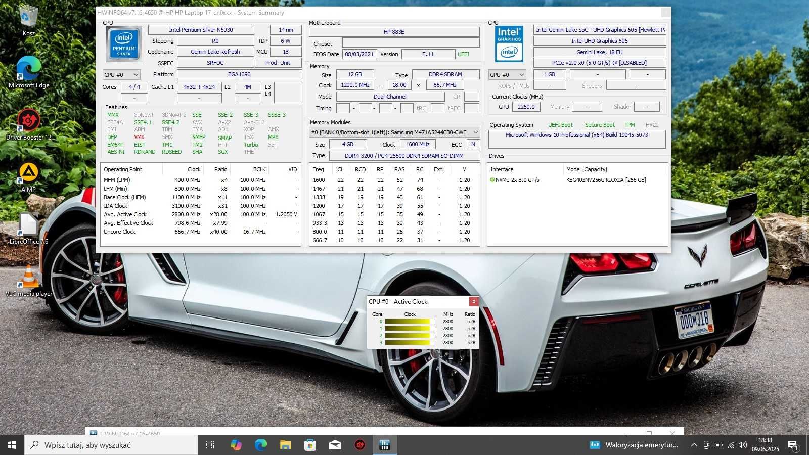 Duży 17` HP  IntelSilver/12GbDDR/SSD256/NowaBateria