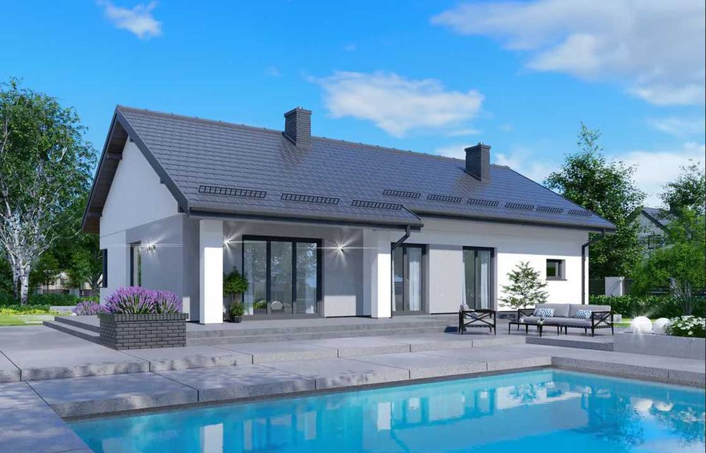 Dom Parterowy 129m2 w Dąbrówkach -11 arów