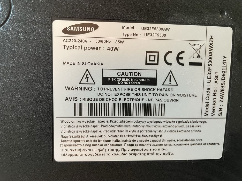 Telewizor Samsung UE32F5300AW używany + dekoder w zestawie