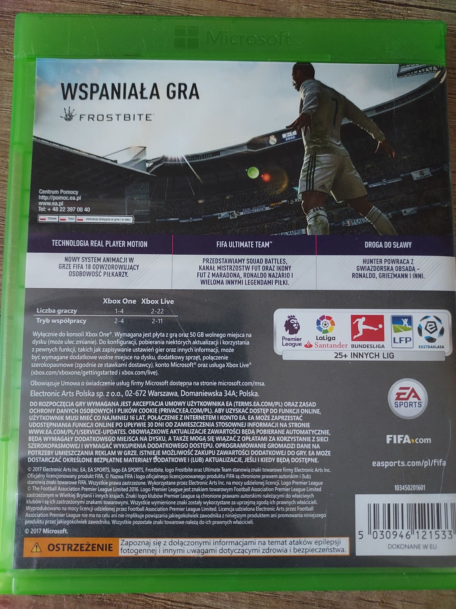 Gra FIFA 18 na xbox one