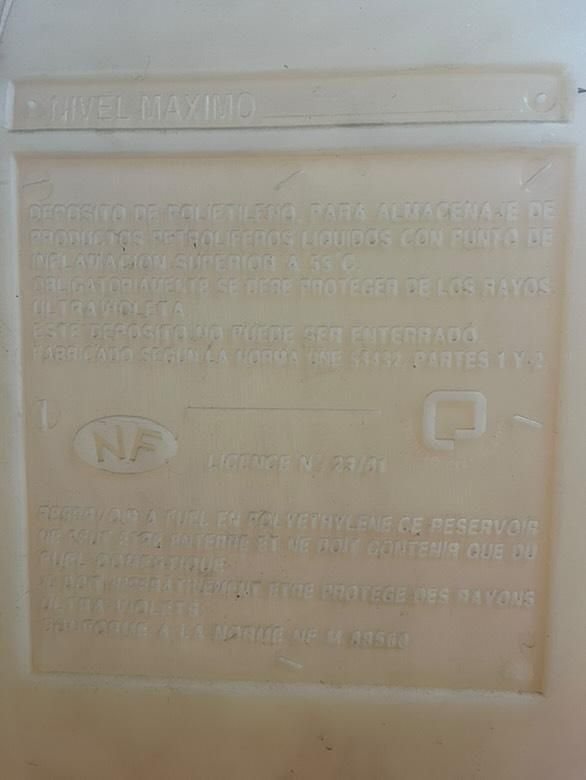 Depósito de gasóleo 1500L