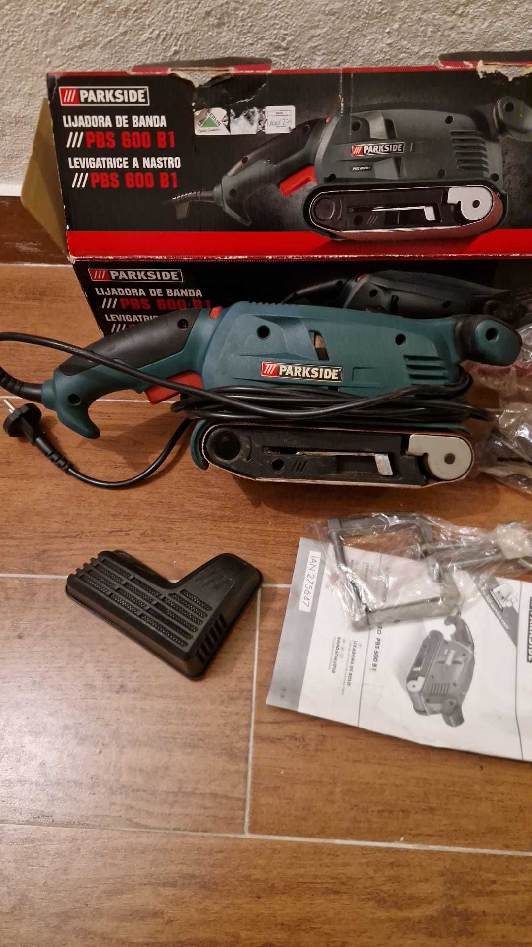 Lixadeira de Cinta Parkside PBS 600 B1 – NOVA | Inclui Lixas
