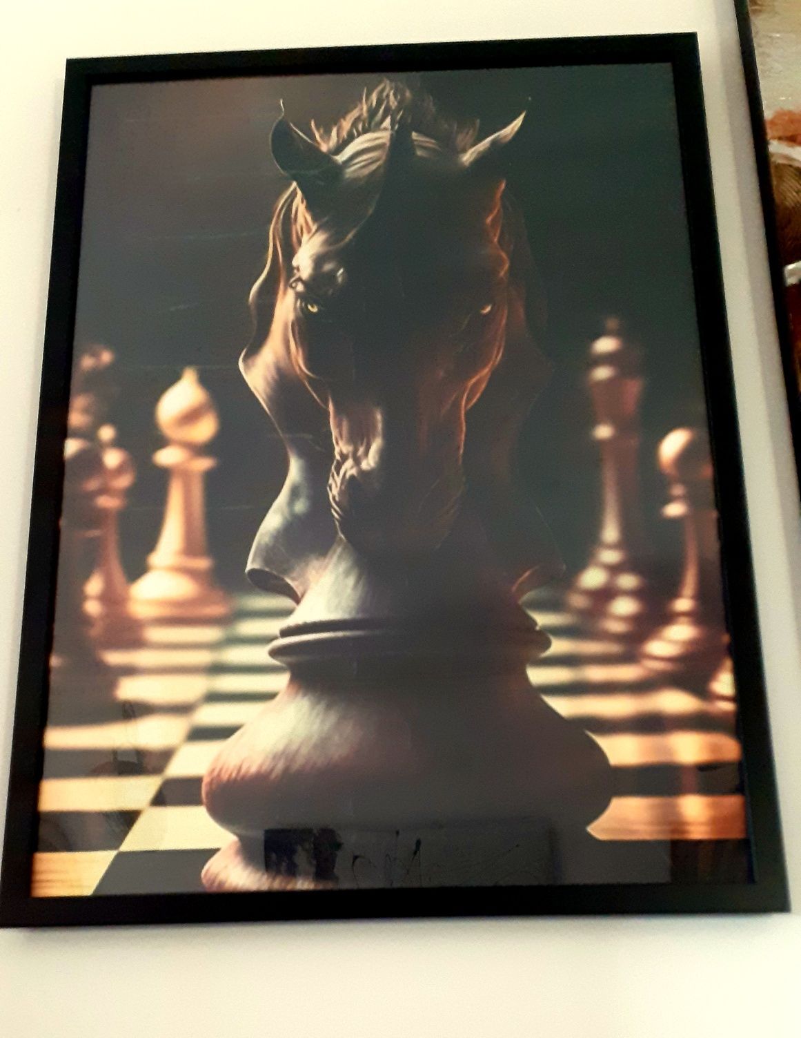 Poster impressão em tela Cavalo Xadrez 70 x 50