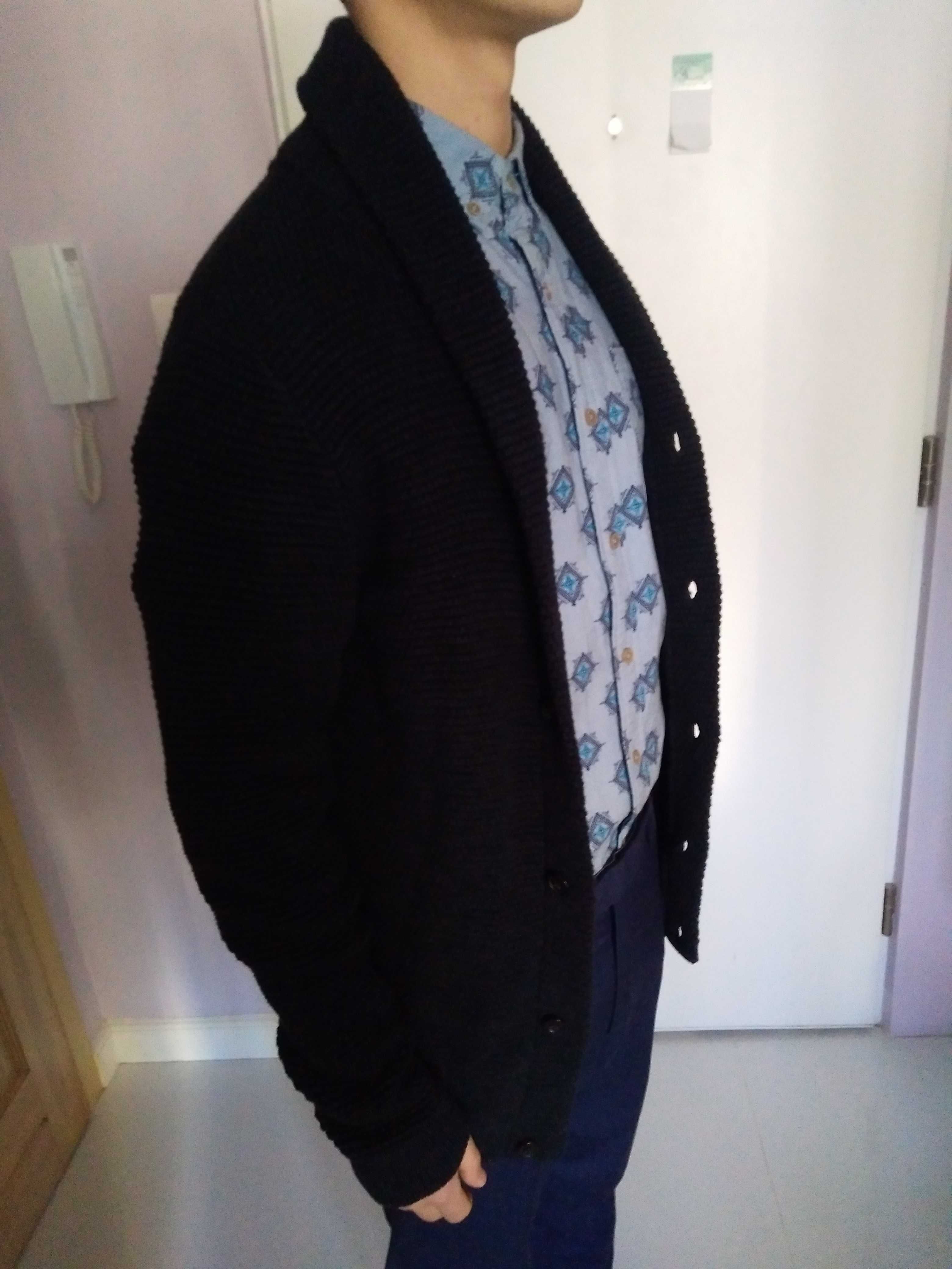 Bawełniany Selected Homme sweter zapinany kardigan męski chłopięcy M