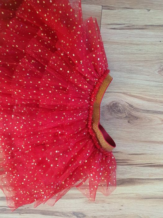 Czerwona spódniczka, świąteczna, Mikołaj