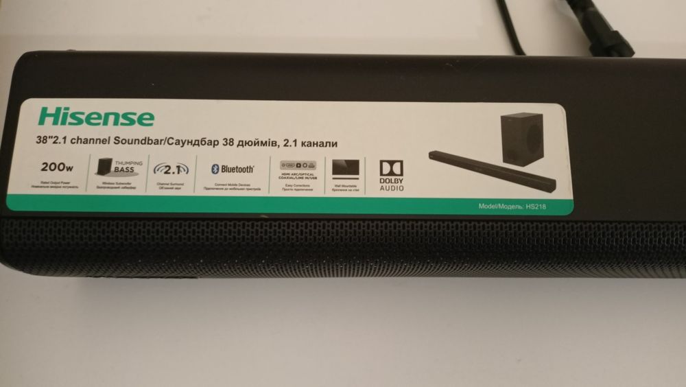 Продам саундбар Hisense HS218, б/у, в чудовому стані