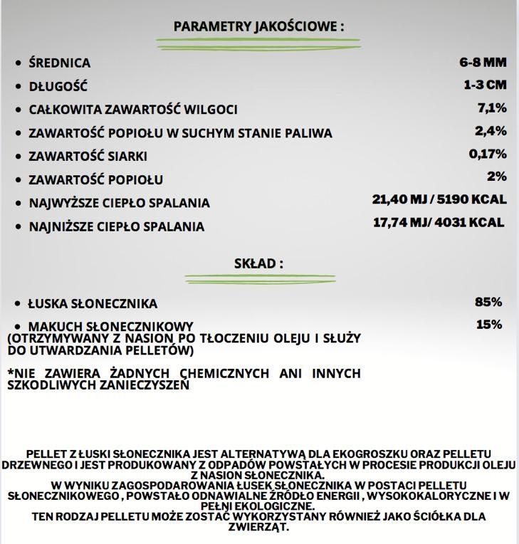 Pellet z łuski słonecznika wysoka jakość! Faktura VAT! Transport!