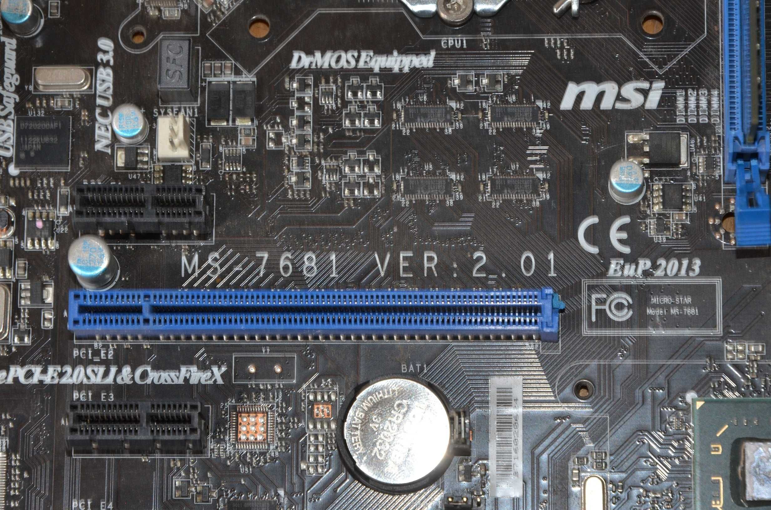 Материнська плата S1155 MSI MS-7681+I3 2100+4GB DDR3.