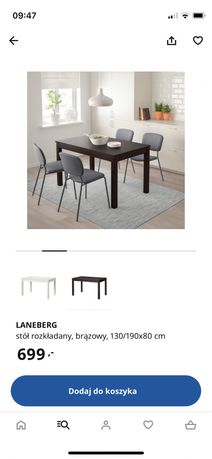 Stół Laneberg IKEA brązowy rozkładany