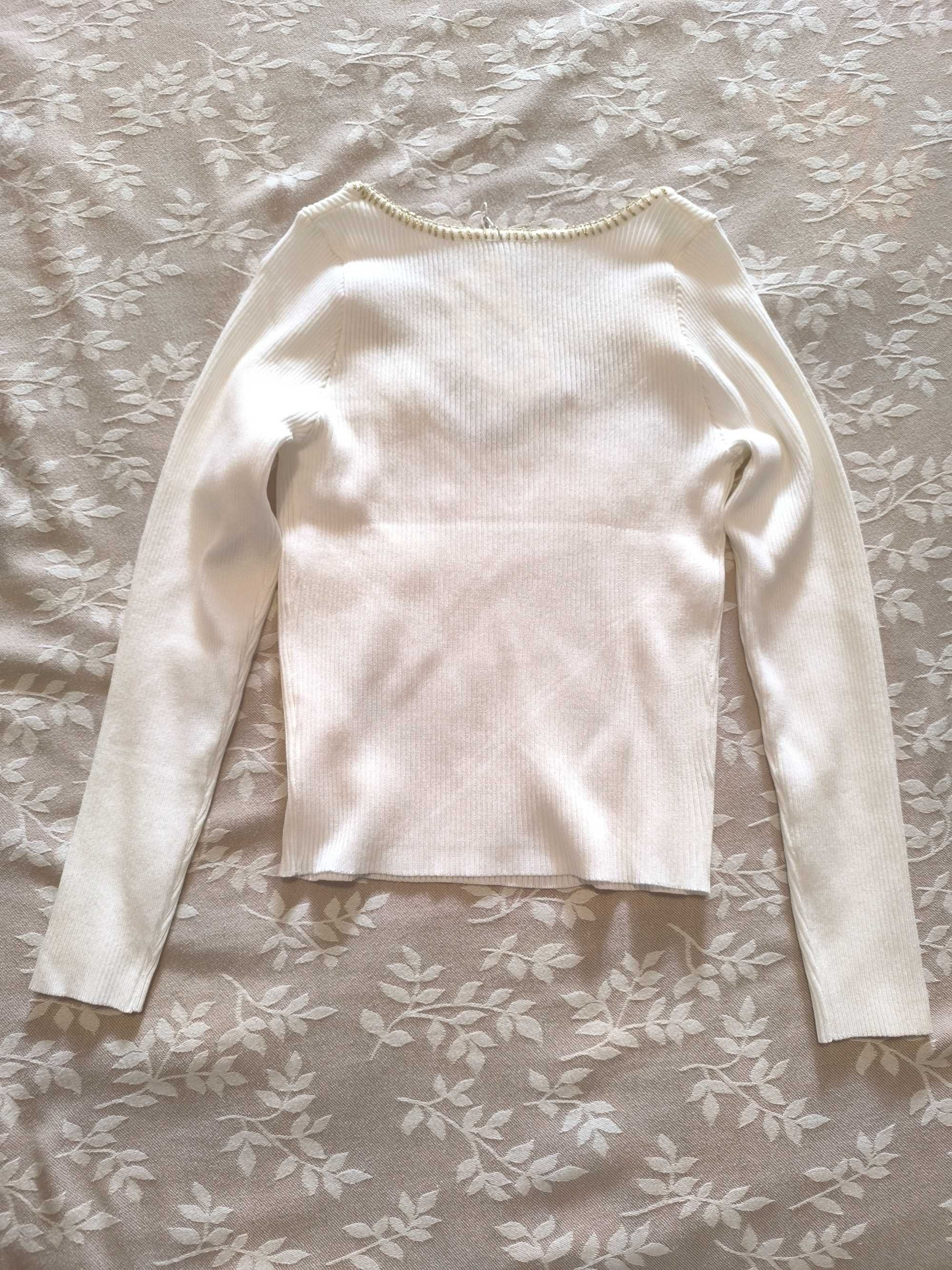 Camisola de malha canelada nova