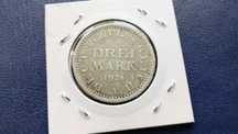 Stare monety 3 marki 1924 A Niemcy Srebro