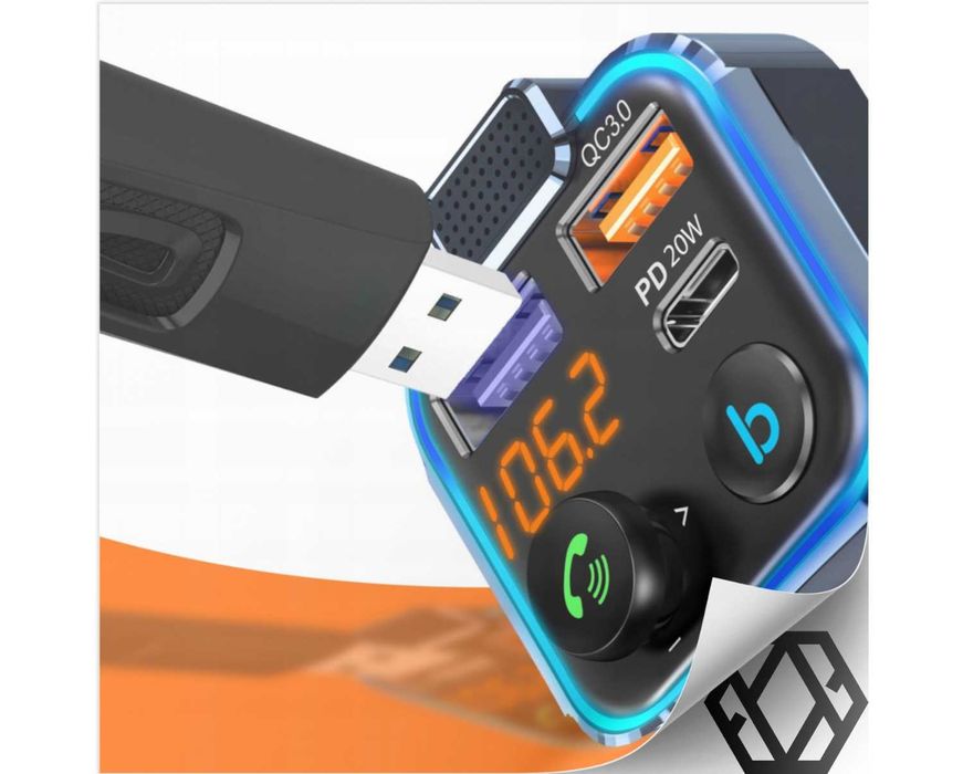 Transmiter Bluetooth Samochodowy FM 3x USB Adapter Ładowarka MP3