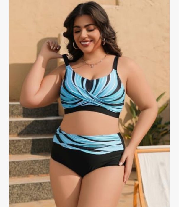 Damski Kostium Kąpielowy Dwuczęściowy Wyszczuplający Rozm. M