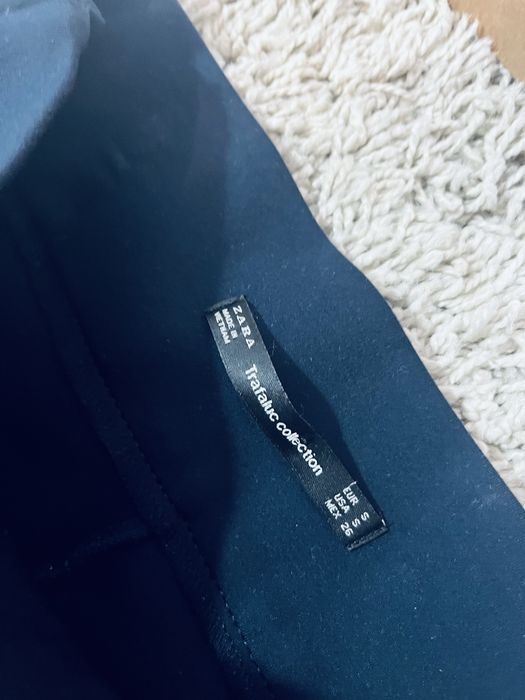 Granatowe legginsy eleganckie grube damskie rosm S