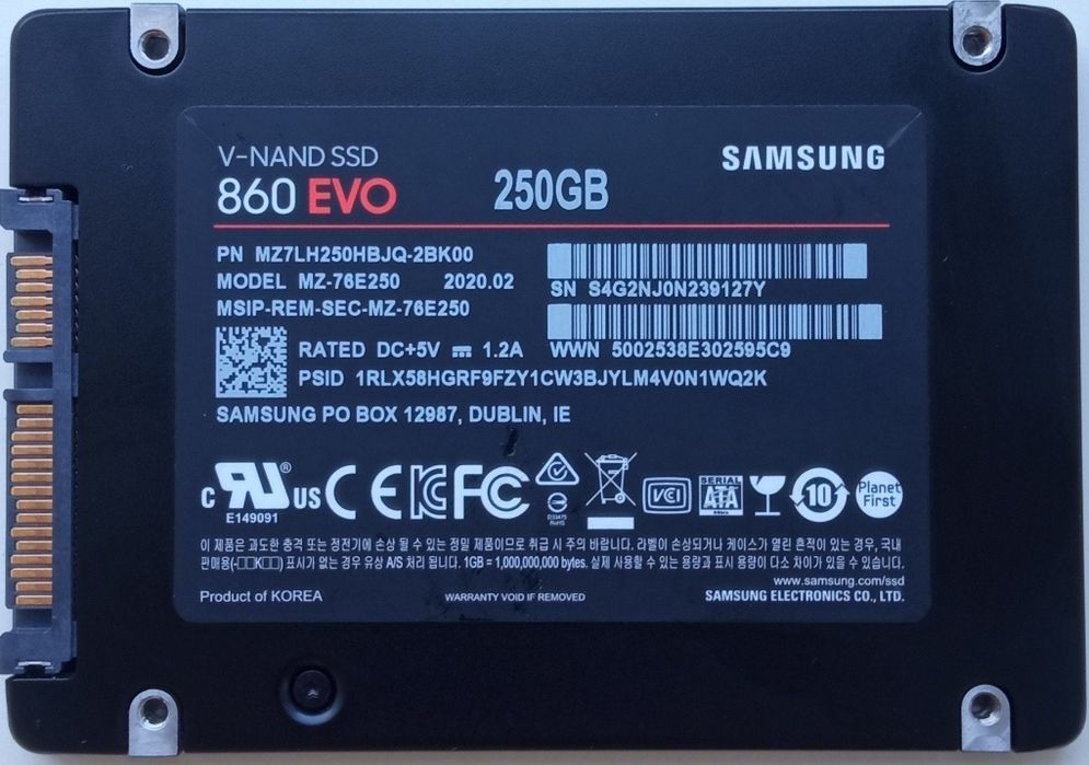 Жорсткий диск SSD Samsung  860 EVO 250GB