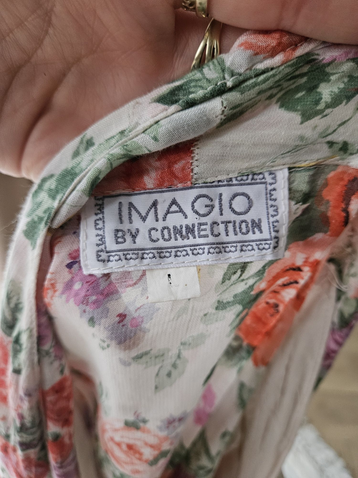 Wyjątkowa vintage bluzka damska w kwiaty kwiaty M/L Romantyczna retro