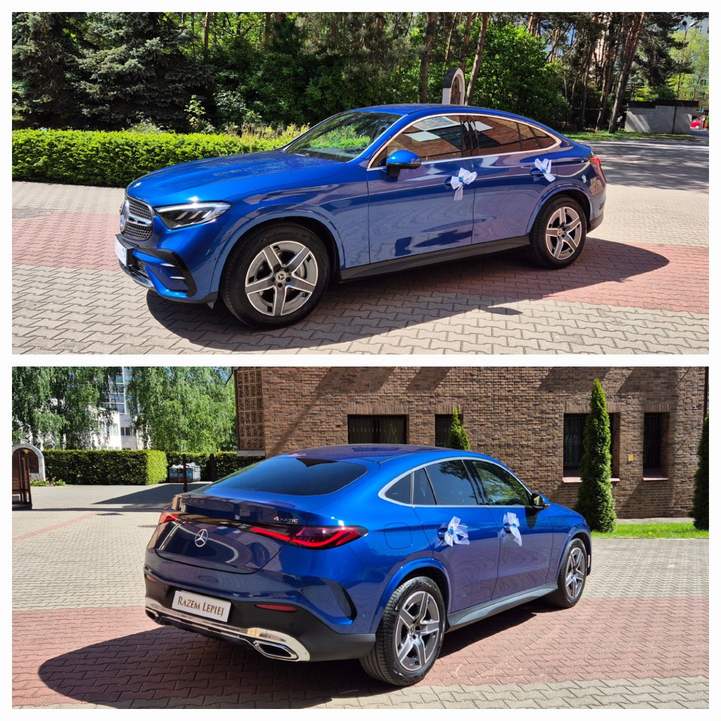 Biały kameleon lub GLC Coupe. Mercedes auto samochód do ślubu wesele