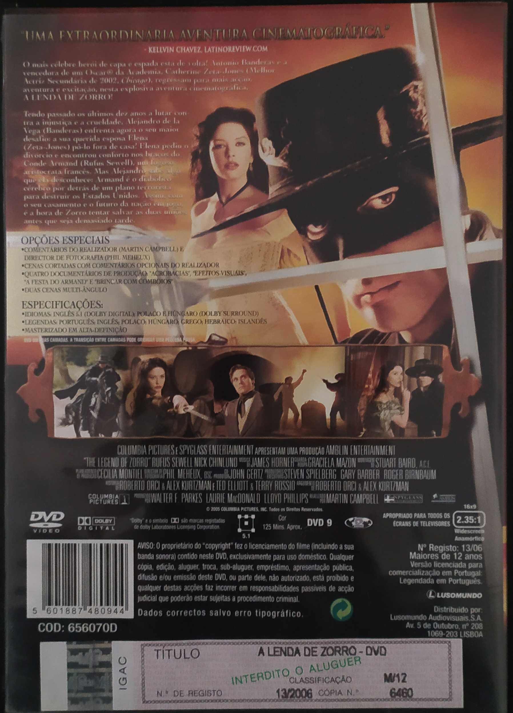 DVD A Lenda de Zorro