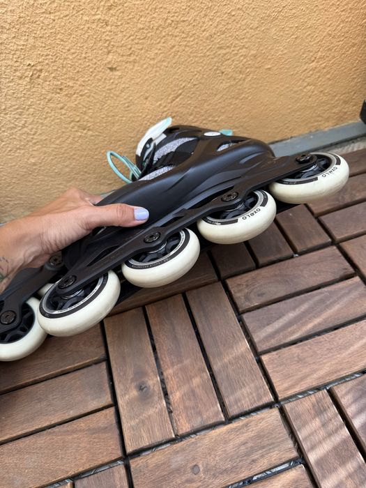 Patins em linha adulto com kit proteções