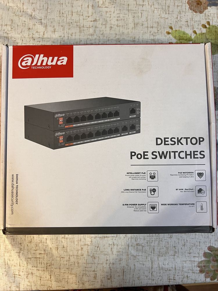 Комутатор з РоЕ DAHUA dh-pfs3010-8et-96